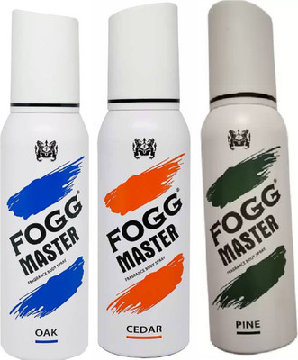 FOGG BODY SPRAY MASTER CADER,OAK ,PINE Deodorant Spray  -  For Men & Women(360 ml, Pack of 3)