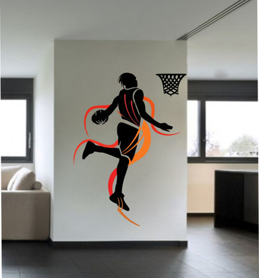 wildartcreation 81 cm Football Player Decorative Vinyl Self Adhesive Sticker(Pack of 1)