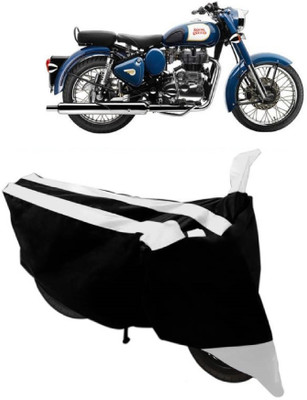 MoTRoX Two Wheeler Cover for Royal Enfield(Bullet 350, White)
