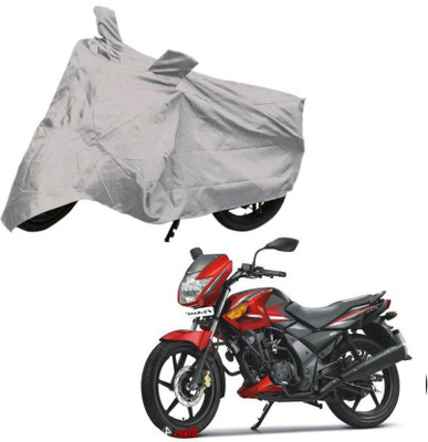 Gargi Traders Waterproof Two Wheeler Cover for TVS(Flame DS 125, Silver)