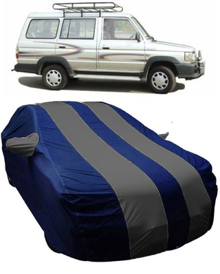 MoTRoX Car Cover For Toyota Qualis (With Mirror Pockets)(Blue, Grey)