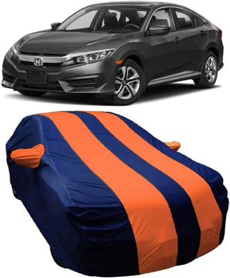 MoTRoX Car Cover For Honda Civic (With Mirror Pockets)(Blue, Orange)