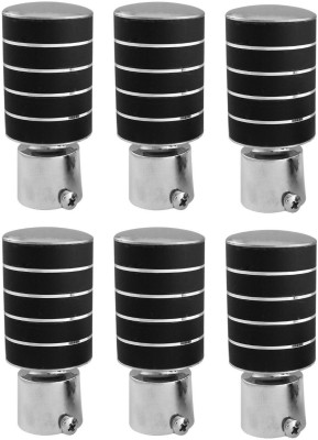 Bzcarts Black Rod Rail Bracket, Curtain Hooks, Curtain Knobs Metal(Pack of 3)