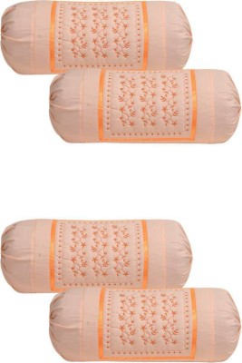 MAHALUXMI COLLECTION Cotton Bolsters Cover(Pack of 4, 40 cm*80 cm, Orange)