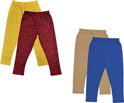 Indistar Capri For Girls Casual Printed Polycotton(Multicolor Pack of 4)