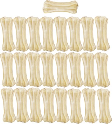 Bow! Wow !! Bow Wow Raw Hide Pressed Bones 4 Inches 25 PCs Lamb Dog Chew(1 kg, Pack of 25)