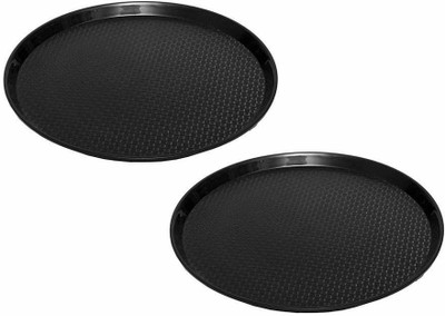swift international Round Plastic Serving Tray black pack of 2 Tray(Pack of 2)