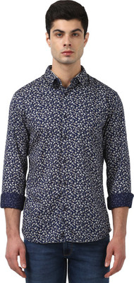 park-avenue-men-printed-casual-blue-shirt