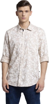 PARX Men Printed Casual Beige Shirt