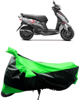 MMSSTAR Waterproof Two Wheeler Cover for Suzuki(Let's, Green, Black)