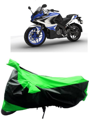MMSSTAR Waterproof Two Wheeler Cover for Bajaj(Pulsar RS 200, Green, Black)