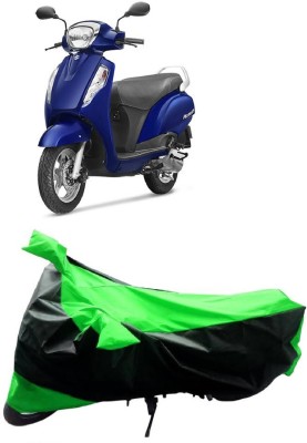 MMSSTAR Waterproof Two Wheeler Cover for Suzuki(Access, Green, Black)