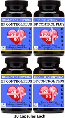 Health Ayurveda BP Control Plus | BP Care - 30 Capsules Each (Pack Of 4)(4 x 100 Tablets)