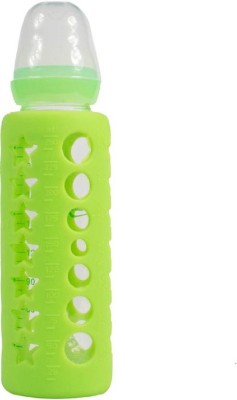 HuddiBABA Premium Glass Bottle Feeding Bottle/Borosilicate Glass - 250 ml(Green)