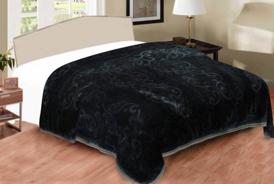 Swikon star Floral Single Mink Blanket for  Heavy Winter(Polyester, Black)