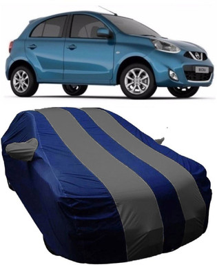 MoTRoX Car Cover For Nissan Micra (With Mirror Pockets)(Blue, Grey)