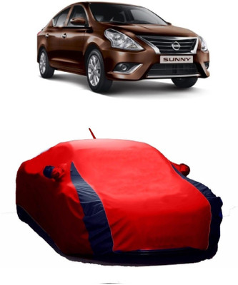MoTRoX Car Cover For Nissan Sunny (With Mirror Pockets)(Red)
