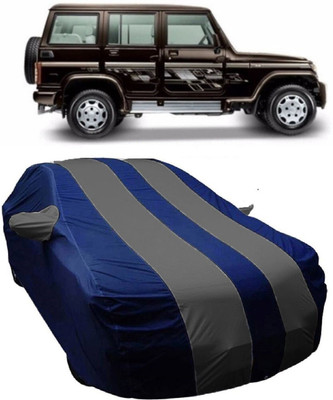 MoTRoX Car Cover For Mahindra Bolero (With Mirror Pockets)(Blue, Grey)