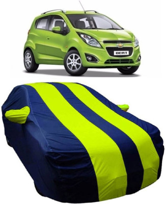 MoTRoX Car Cover For Chevrolet Beat (With Mirror Pockets)(Blue, Green)