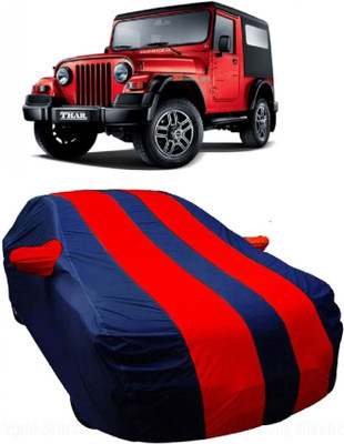 MoTRoX Car Cover For Mahindra Thar (With Mirror Pockets)(Blue, Red)