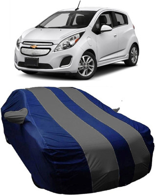 MoTRoX Car Cover For Chevrolet Spark (With Mirror Pockets)(Blue, Grey)