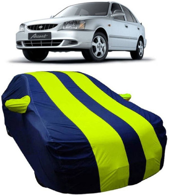 MoTRoX Car Cover For Hyundai Accent Viva (With Mirror Pockets)(Blue, Green)