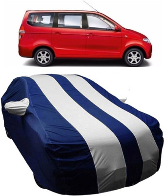 MoTRoX Car Cover For Chevrolet Enjoy (With Mirror Pockets)(Blue, White)