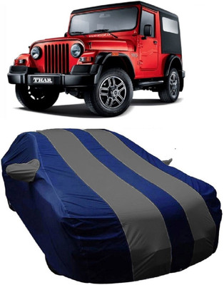 MoTRoX Car Cover For Mahindra Thar (With Mirror Pockets)(Blue, Grey)