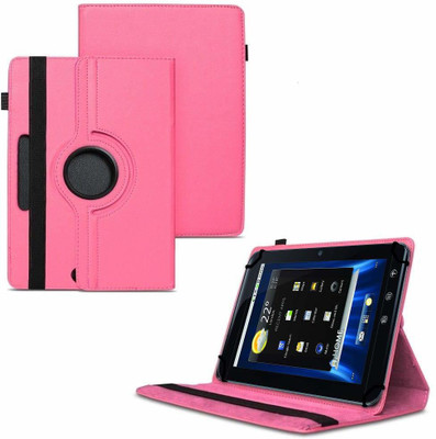 TGK Flip Cover for Dell Streak 7 4G Android Tablet 7"/ 360 Degree Rotating Universal Case With Three Camera Hole(Pink, Cases with Holder)
