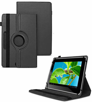 TGK Flip Cover for Datawind Ubislate 3G7, 3G7+ Tablet 7"/ 360 Degree Rotating Universal Case With Three Camera Hole(Black, Cases with Holder)