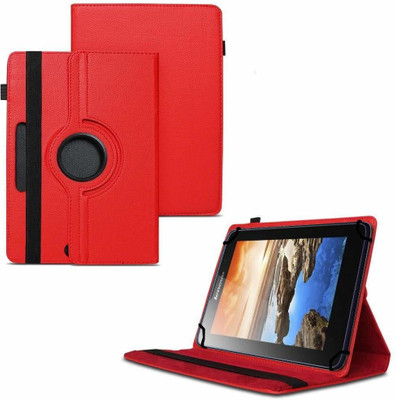 TGK Flip Cover for Lenovo A7-50 Tablet 7 inch / 360 Degree Rotating Universal Case With Three Camera Hole(Red, Cases with Holder)