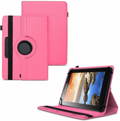 TGK Flip Cover for Lenovo A7-50 Tablet 7 inch / 360 Degree Rotating Universal Case With Three Camera Hole(Pink, Cases with Holder)