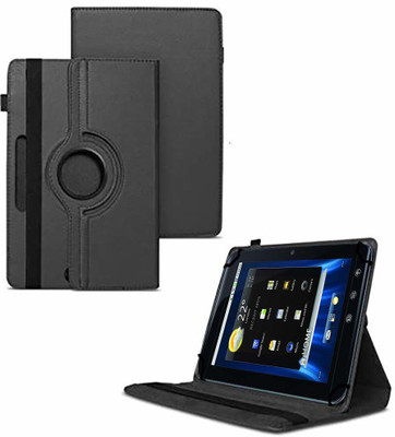 TGK Flip Cover for Dell Streak 7 4G Android Tablet 7"/ 360 Degree Rotating Universal Case With Three Camera Hole(Black, Cases with Holder)