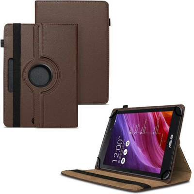 TGK Flip Cover for Asus Fonepad 7 2014 FE170CG Tablet 7"/ 360 Degree Rotating Universal Case With Three Camera Hole(Brown, Cases with Holder)