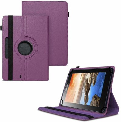 TGK Flip Cover for Lenovo A7-50 Tablet 7 inch / 360 Degree Rotating Universal Case With Three Camera Hole(Purple, Cases with Holder)
