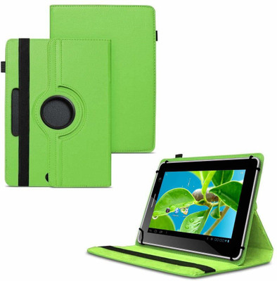 TGK Flip Cover for Datawind Ubislate 3G7, 3G7+ Tablet 7"/ 360 Degree Rotating Universal Case With Three Camera Hole(Green, Cases with Holder)