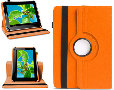 TGK Flip Cover for Datawind Ubislate 3G7, 3G7+ Tablet 7"(Orange, Cases with Holder)