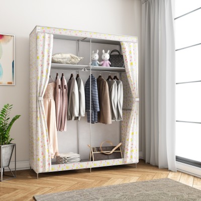 Flipkart SmartBuy 2-Door 4-Shelf PP (Polypropylene) Collapsible Wardrobe (Finish Color - Warm Flowers)