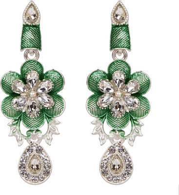 JEWELS GURU Diva Style Meenakari Cubic Zirconia Alloy Drops & Danglers
