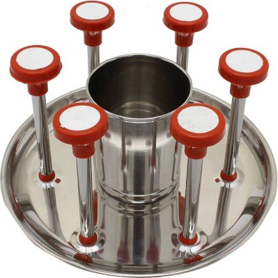 N H Enterprise S.S. PLASTIC GLASS & SPOON STAND (POPULAR) A-331 Stainless Steel Glass Holder