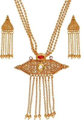 the jewelbox Brass Gold-plated Gold Jewellery Set(Pack of 1)