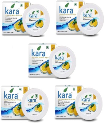 KARA Wipes Nail Polish Remover With Vitamin Removes Nail Polish, Lemon (30 Pulls)(75 g)