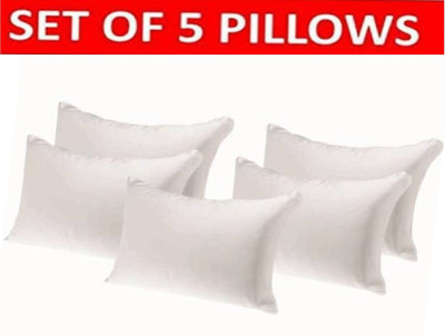 GKM Polyester Fibre Solid Sleeping Pillow Pack of 5(Multicolor)