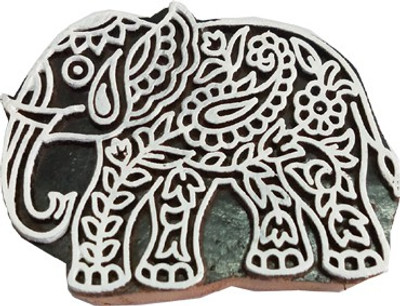 skart wooden printing block stamp elephant171 Printing Blocks(Pack of 1)