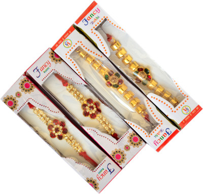 Bhavya Sale Designer NR71 Mauli Thread Rakhi  Set(Designer Rakhi Combo Set of 4)