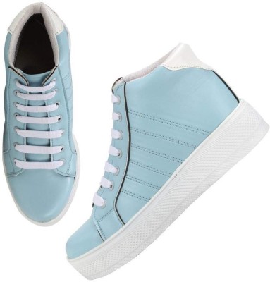 Saheb High Ankle Sneakers For Women(Blue , 5)