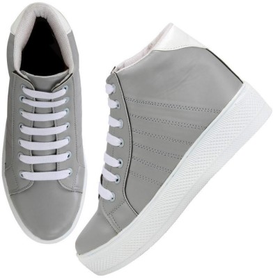 Saheb High Ankle Sneakers For Women(Grey , 8)