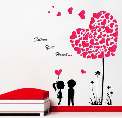 Wallzone 90 cm Follow Your Heart Removable Sticker(Pack of 1)