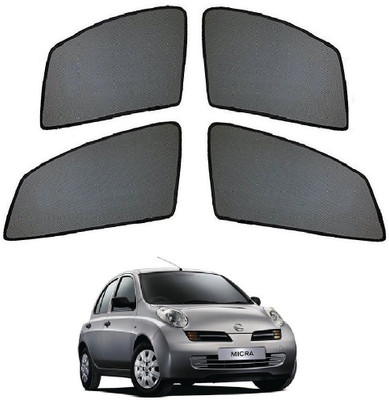 AuTO ADDiCT Side Window Sun Shade For Nissan Micra(Black)