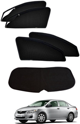 AuTO ADDiCT Side Window, Rear Window Sun Shade For Toyota Corolla(Black)